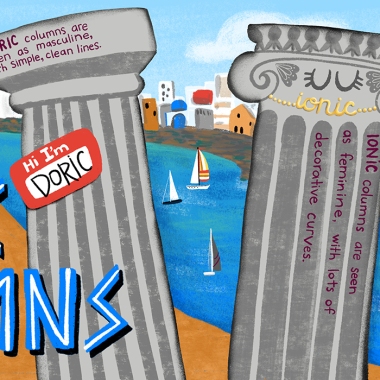 Meet Your Greek Columns Illustration by Steph Calvert Art | https://stephcalvertart.com