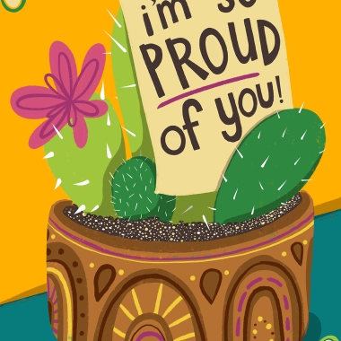 "Proud of You Cactus" for Trader Joe's by Illustrator Steph Calvert Art