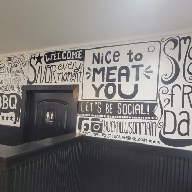"Good Friends, Better BBQ" mural for Buckalew's on Main - Milner, GA