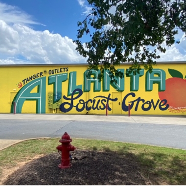 "The Big Peach" mural concept for Tanger Outlets - Locust Grove, GA