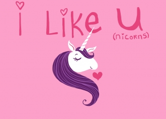 I Like Unicorns Valentine illustration by Steph Calvert Art