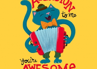 Accordion to Me You're Awesome - Steph Calvert Art