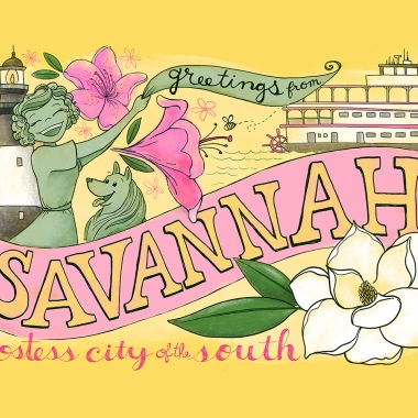 Greetings from Savannah illustration for July 2017 issue of Uppercase Magazine
