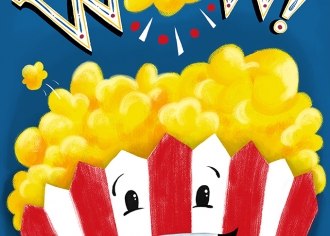 Wow Popcorn Greeting Card - Food Illustration by Steph Calvert Art
