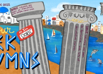 Meet Your Greek Columns illustration for They Draw and Travel