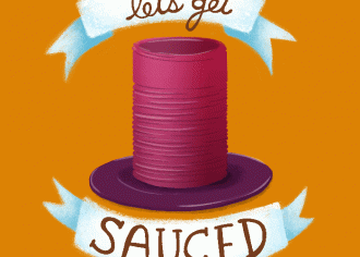 Let's Get Sauced - cranberry sauce gif animation by Steph Calvert Art