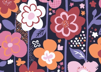 Big Funky Floral repeat pattern for Kohls by Steph Calvert Art
