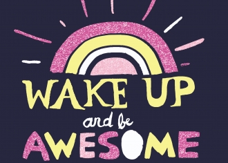 Wake Up and Be Awesome hand lettering for Kohl's