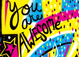 CMYK Sun - You Are Awesome illustration by Steph Calvert Art
