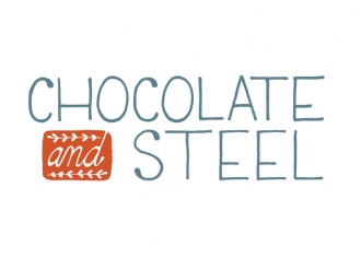 Chocolate and Steel hand lettered logo