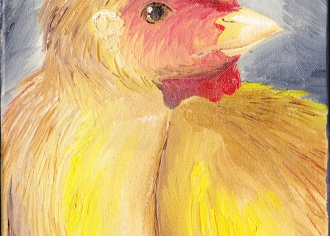 "Buff Orpington" 9" x 12" Oil on Canvas. Not for Sale.