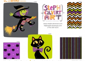 This is Halloween collection - characters, repeat patterns, typography. Request a viewing today!