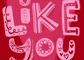 I Like You Valentines hand lettering