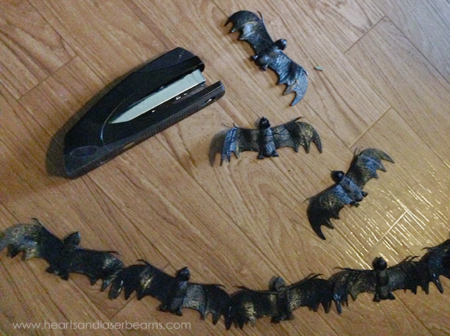 Steph's House of Halloween Fails - Plastic Bat Garland - Hearts and Laserbeams