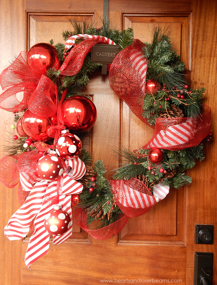 Christmas Wreath on the Front Door - A Christmas Carole - Beautiful Christmas Decorations from the Heart
