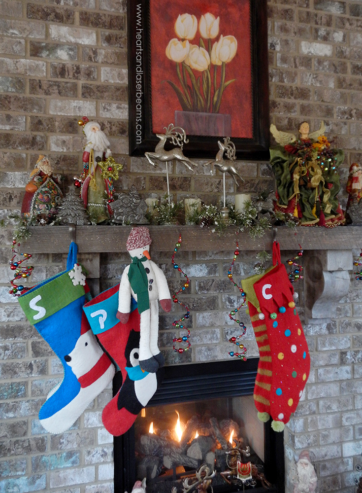Fireplace - stockings - A Christmas Carole - Beautiful Christmas Decorations from the Heart