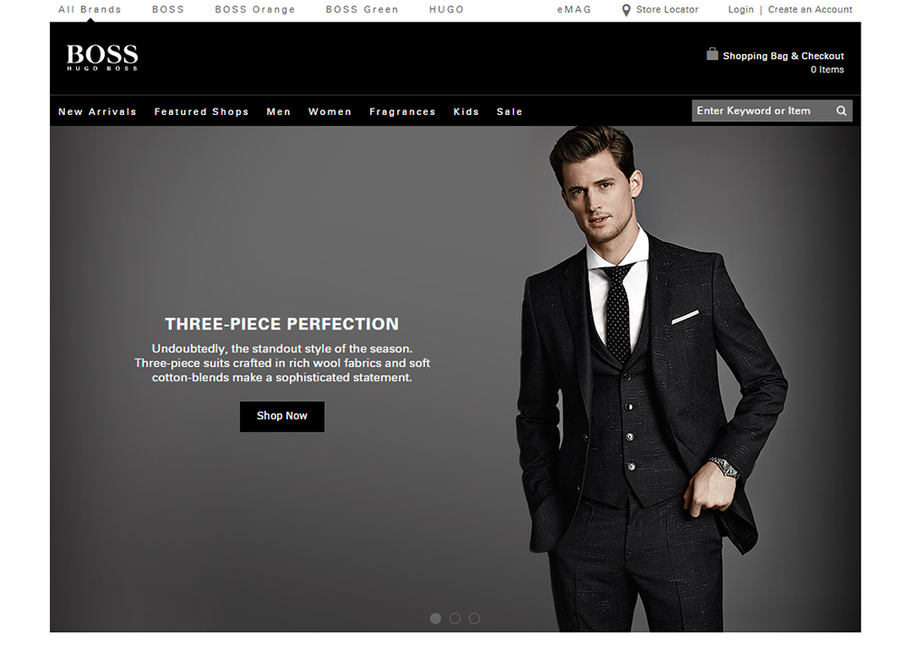 Boss - Hugo Boss - Luxury Brand Web Design Trends - Hearts and Laserbeams