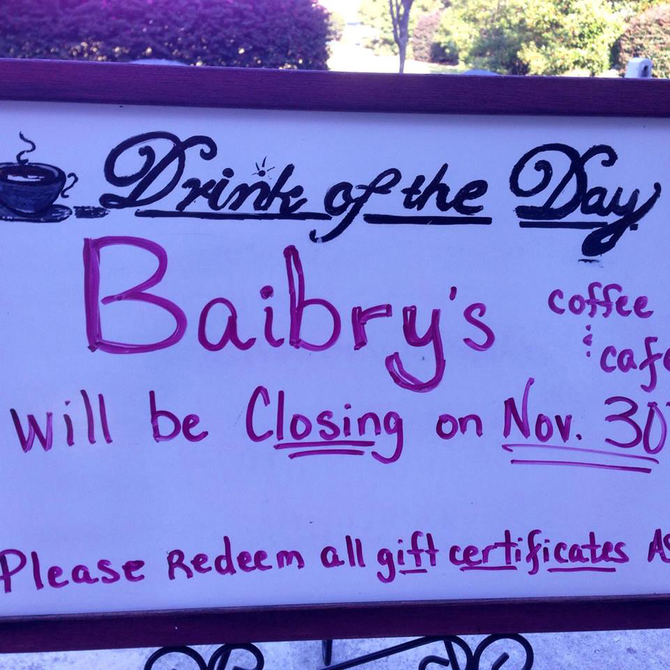 Small Business Saturday - Baibrys Coffee and Cafe closing - Hearts and Laserbeams