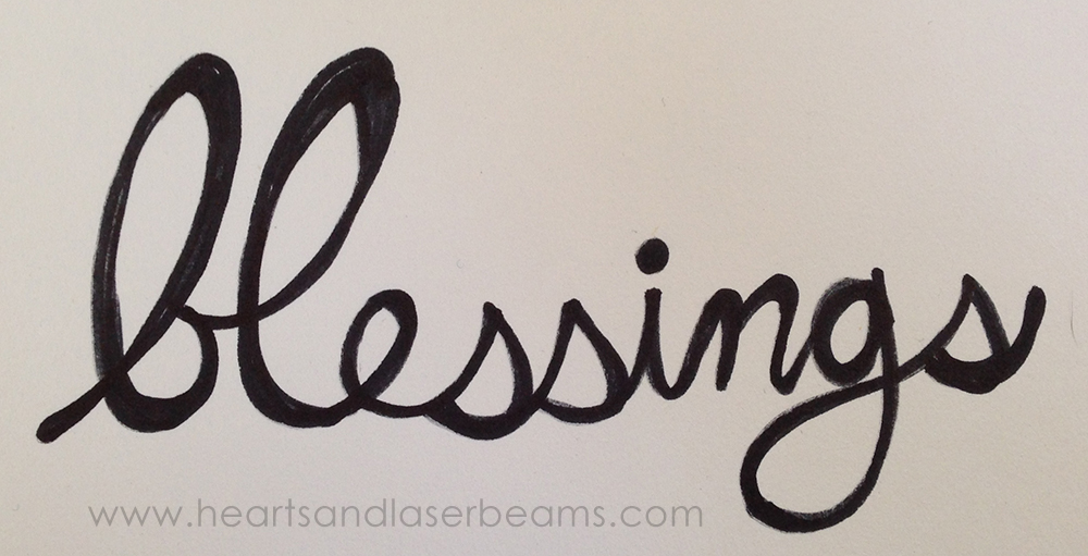 Blessings Hand Drawn Lettering and Script Typography by Hearts and Laserbeams