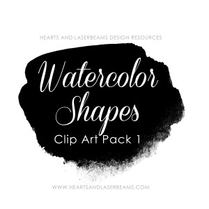 Design Resources - Watercolor Shapes Clip Art Pack 1 by Hearts and Laserbeams