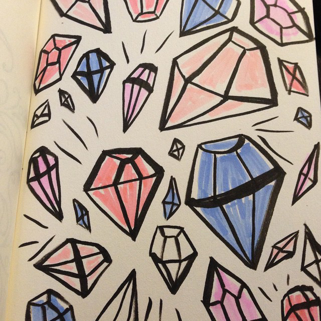 Sketchbook Ideas for Artists and Doodlers - Hearts and Laserbeams