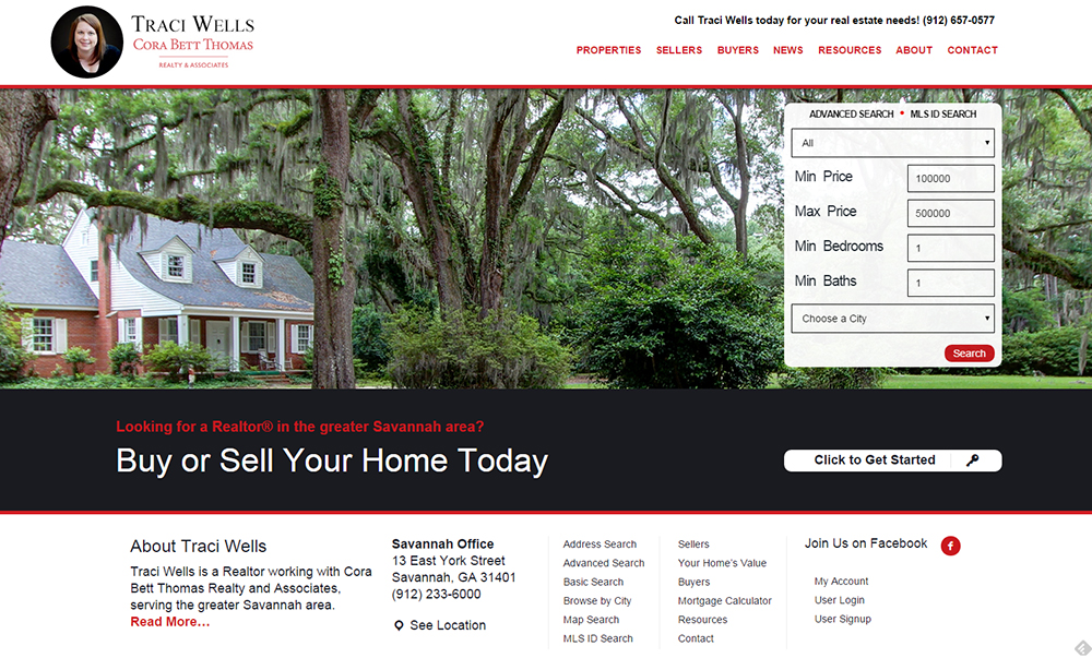 Real Estate Websites - Traci Wells Savannah Area Realtor Web Design by Hearts and Laserbeams