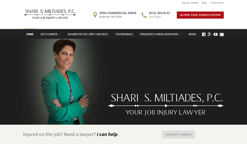Law Firm Logo and Web Design for Shari Miltiades - Hearts and Laserbeams