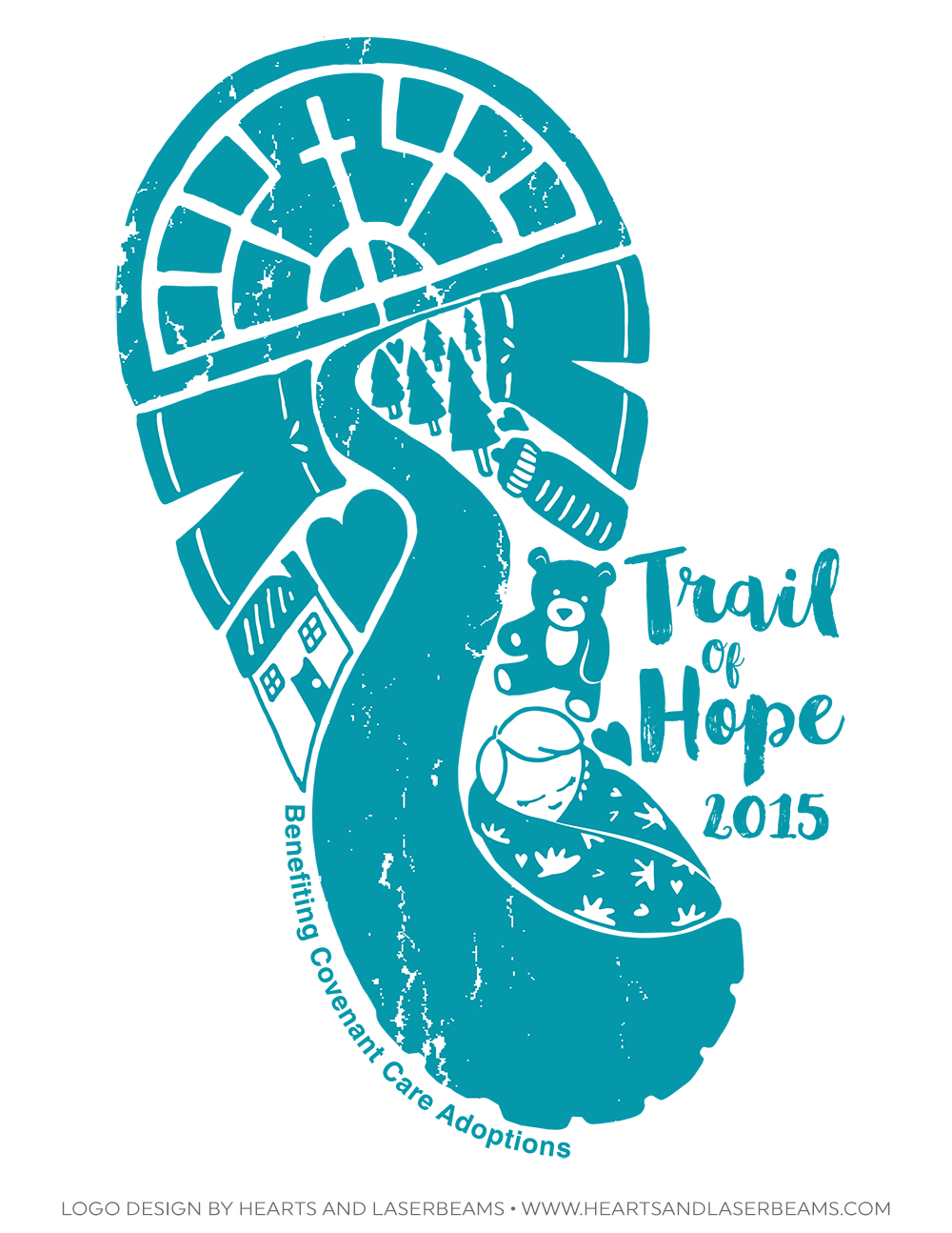 Cool 5k Race Logo Design for Trail of Hope run - Covenant Care Services in Savannah