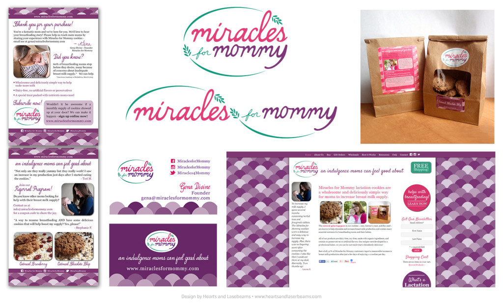Logo Design Inspiration - Organic Natural Logo for Miracles for Mommy by Hearts and Laserbeams