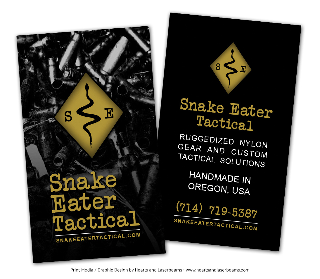Print Media - Graphic Design Portfolio - Business Card Design for Snake Eater Tactical by Hearts and Laserbeams