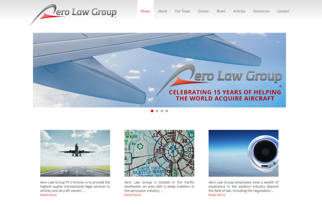 Web Design Portfolio - Aero Law Group website by Hearts and Laserbeams