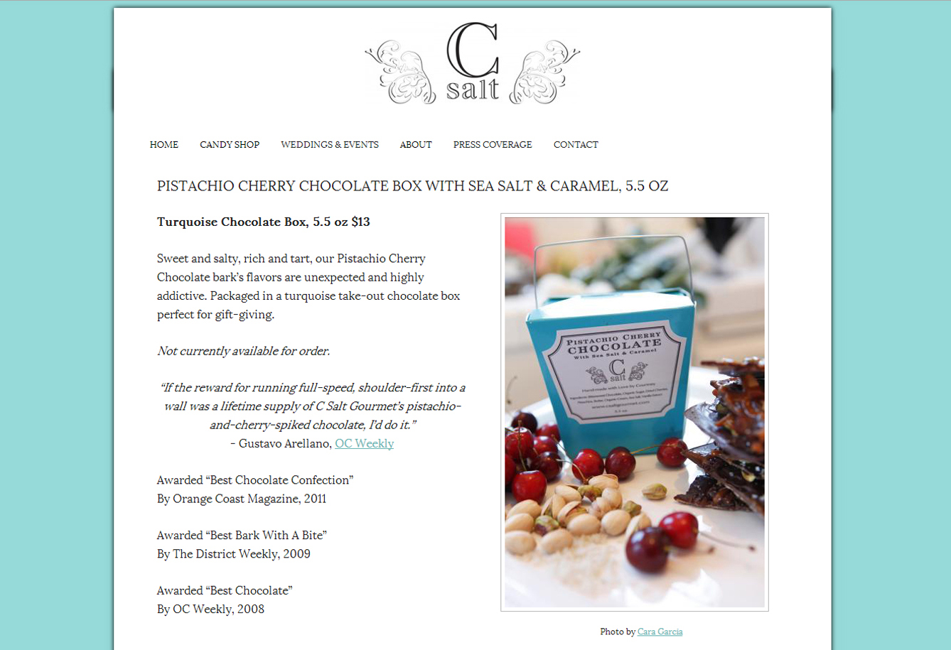 Web Design Portfolio - C Salt Gourmet website by Hearts and Laserbeams