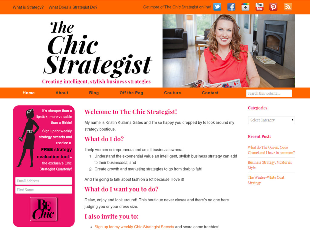 Web Design Portfolio - The Chic Strategist website by Hearts and Laserbeams