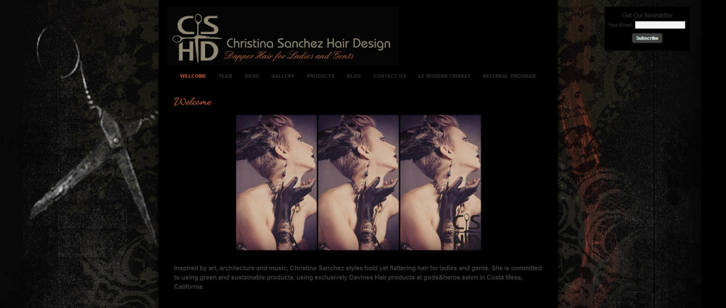 Web Design Portfolio - Christina Sanchez Hair Design website by Hearts and Laserbeams