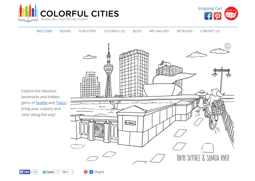 Web Design Portfolio - Colorful Cities website by Hearts and Laserbeams