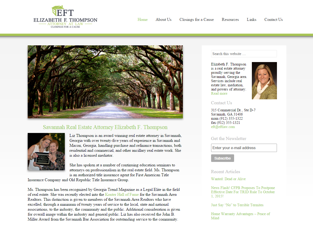 Web Design Portfolio - Elizabeth F. Thompson website by Hearts and Laserbeams