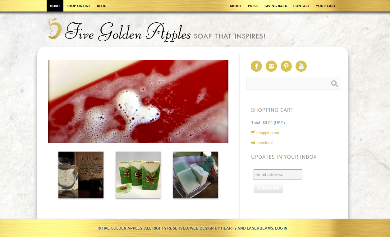 Web Design Portfolio - Five Golden Apples website by Hearts and Laserbeams