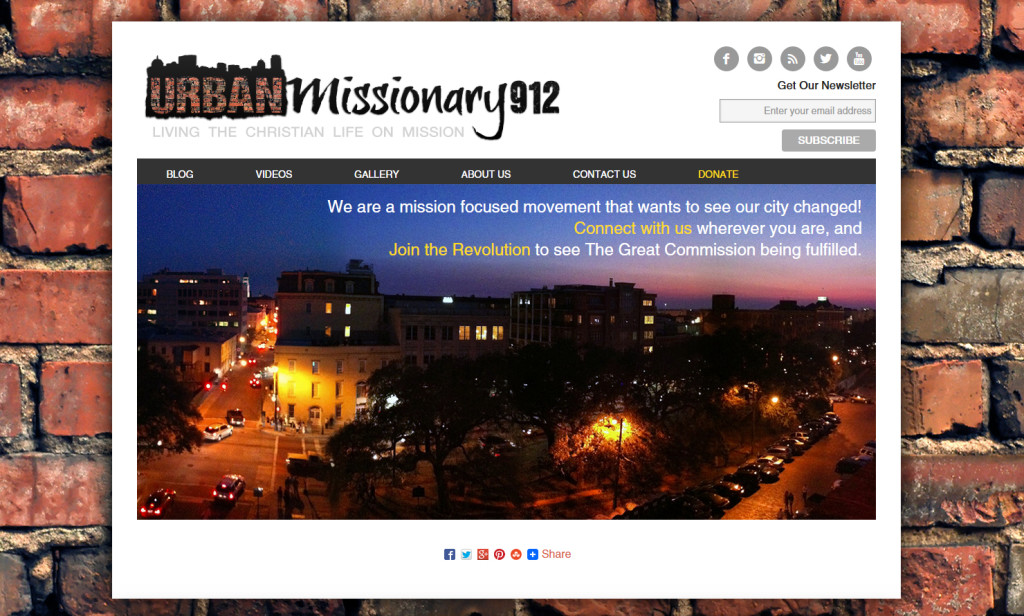 Web Design Portfolio - Urban Missionary 912 website by Hearts and Laserbeams