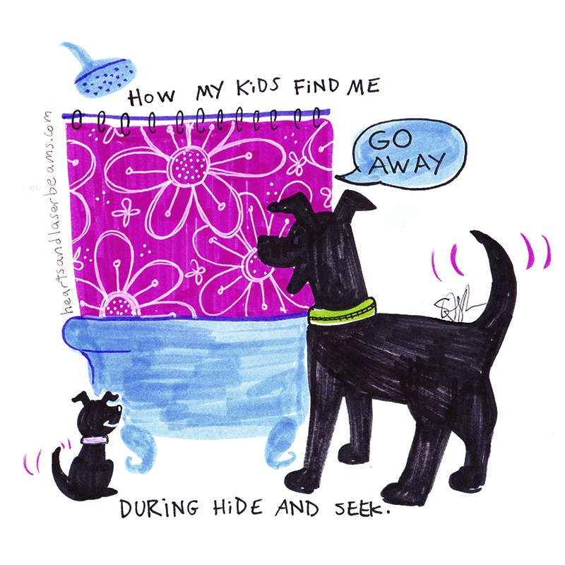 Parenting Web Comic - Hide and Seek with Dogs by Steph Calvert of Hearts and Laserbeams