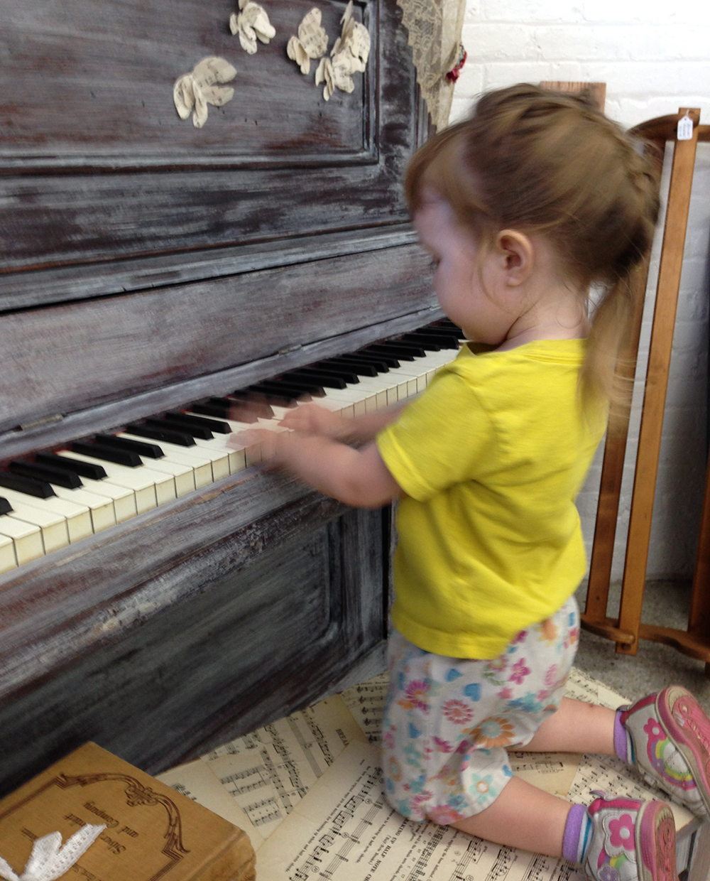 Joy Playing Vintage Piano - Art Inspiration and Thrift Stores