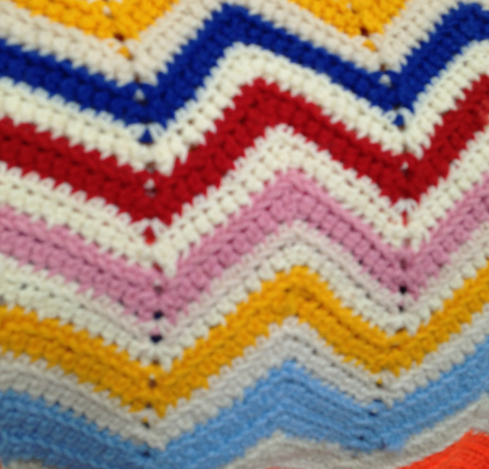 Bright Chevron - Vintage Crochet Afgahn - Art Inspiration