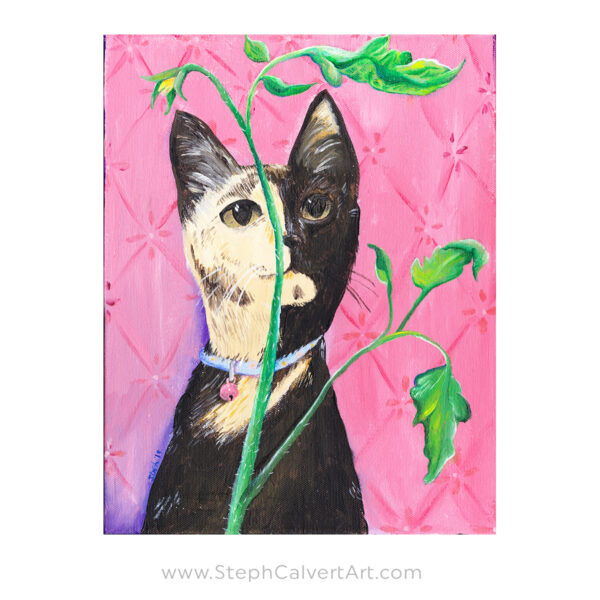 Cat Art Print - "Second Chances" painting by Steph Calvert Art