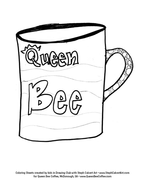 coloring sheets by kids at drawing club queen bee coffee