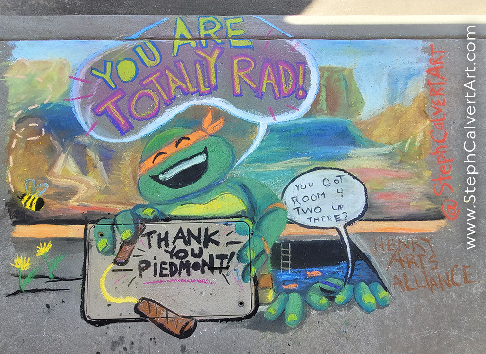 Sidewalk Chalk Art for Piedmont Hospital by Steph Calvert Art - Teenage Mutant Ninja Turtles