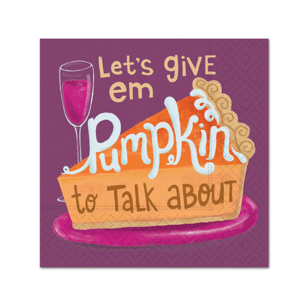 Thanksgiving Party Napkins - Pumpkin to Talk About by Steph Calvert Art | https://stephcalvertart.com