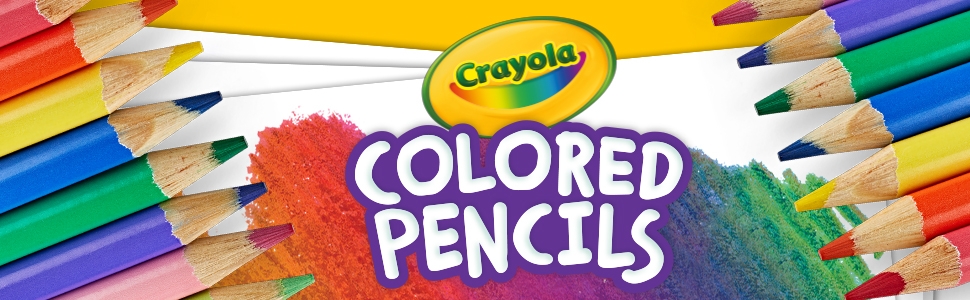 Crayola Colored Pencils with a showcase of pencil colors