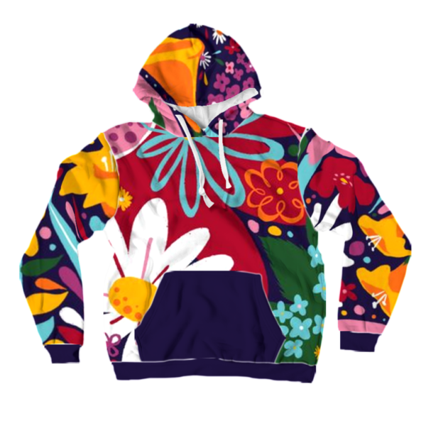 Floral Community All-Over Print Pullover Hoodies