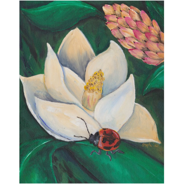 “Magnolia And Leaf Beetle 1” Art Print by Steph Calvert Art