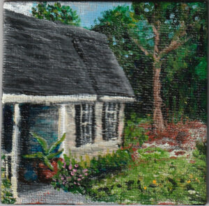 Commission an Artist - "Home 5/15/23" tiny plein air house painting by Steph Calvert Art