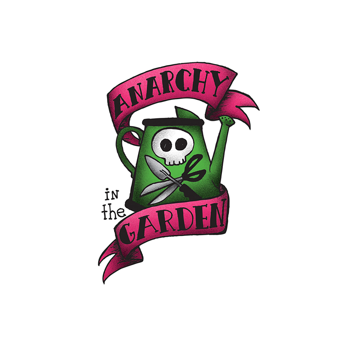 Anarchy in the Garden hand drawn logo design by Steph Calvert Art